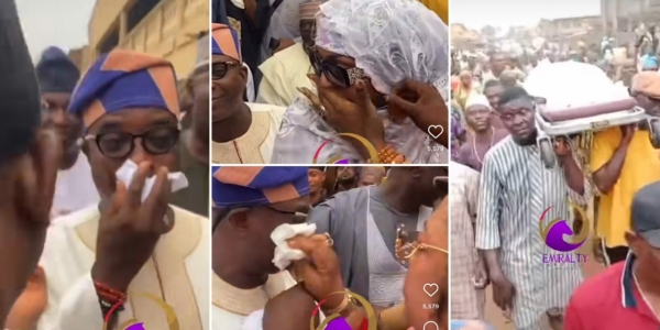 K1’s mum’s burial: singer in tears, wives compete for attention in Ijebu-Ode