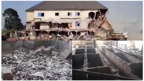 Anambra Hotel Demolition: Fresh Controversies Emerged AS Owner Claims Graves Were Fish Ponds