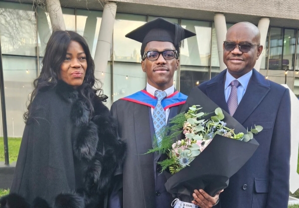 PHOTOS: Wike Celebrates As Son Bags Master Of Laws from UK Varsity