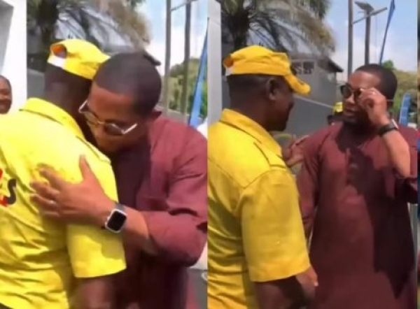 VIDEO: Samuel Eto’o reunites with former teammate working as security guard