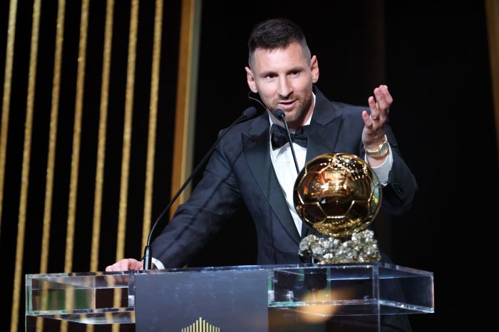 Messi gives away controversial eighth Ballon d’Or trophy