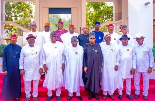 PHOTOS: Shettima, governors pay New Year homage to Tinubu in Lagos