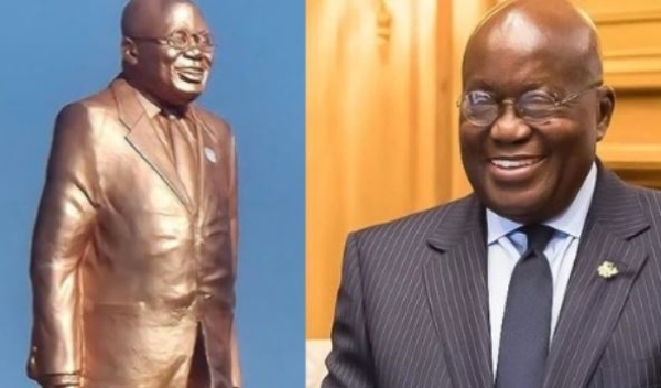 Ghana's Outgoing President, Nana Akufo-Addo Unveils A Statue Of Himself