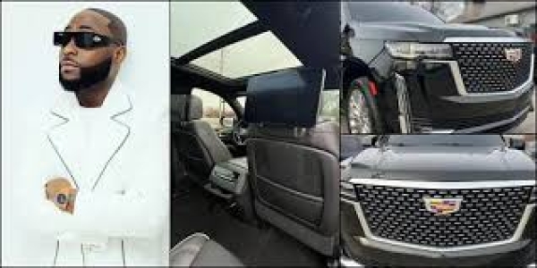 Davido reacts as car dealer gifts him brand new Escalade car as 32nd birthday gift