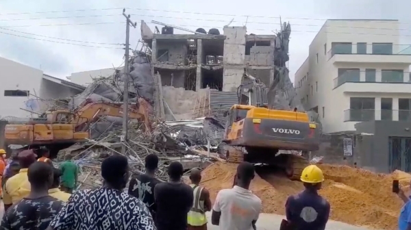 Two dead, six injured as three-storey building collapses in Lagos